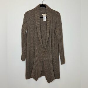 Mary Firenze Cozy Brown Cable Knit Cardigan Made in Italy Size L